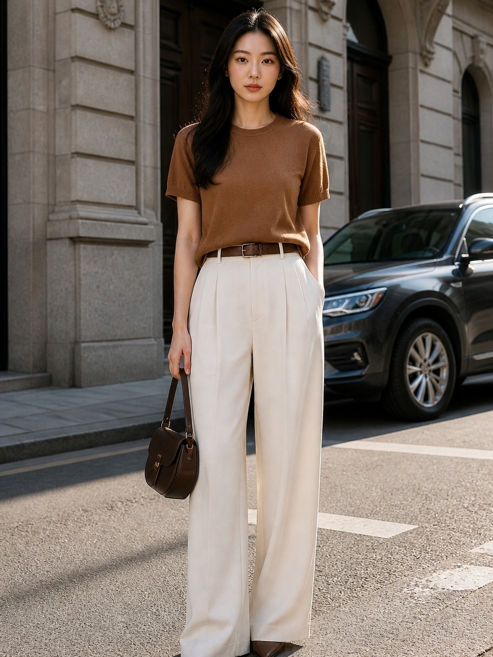 Classic Giorgio Armani Silk Short-Sleeve Knit Tee